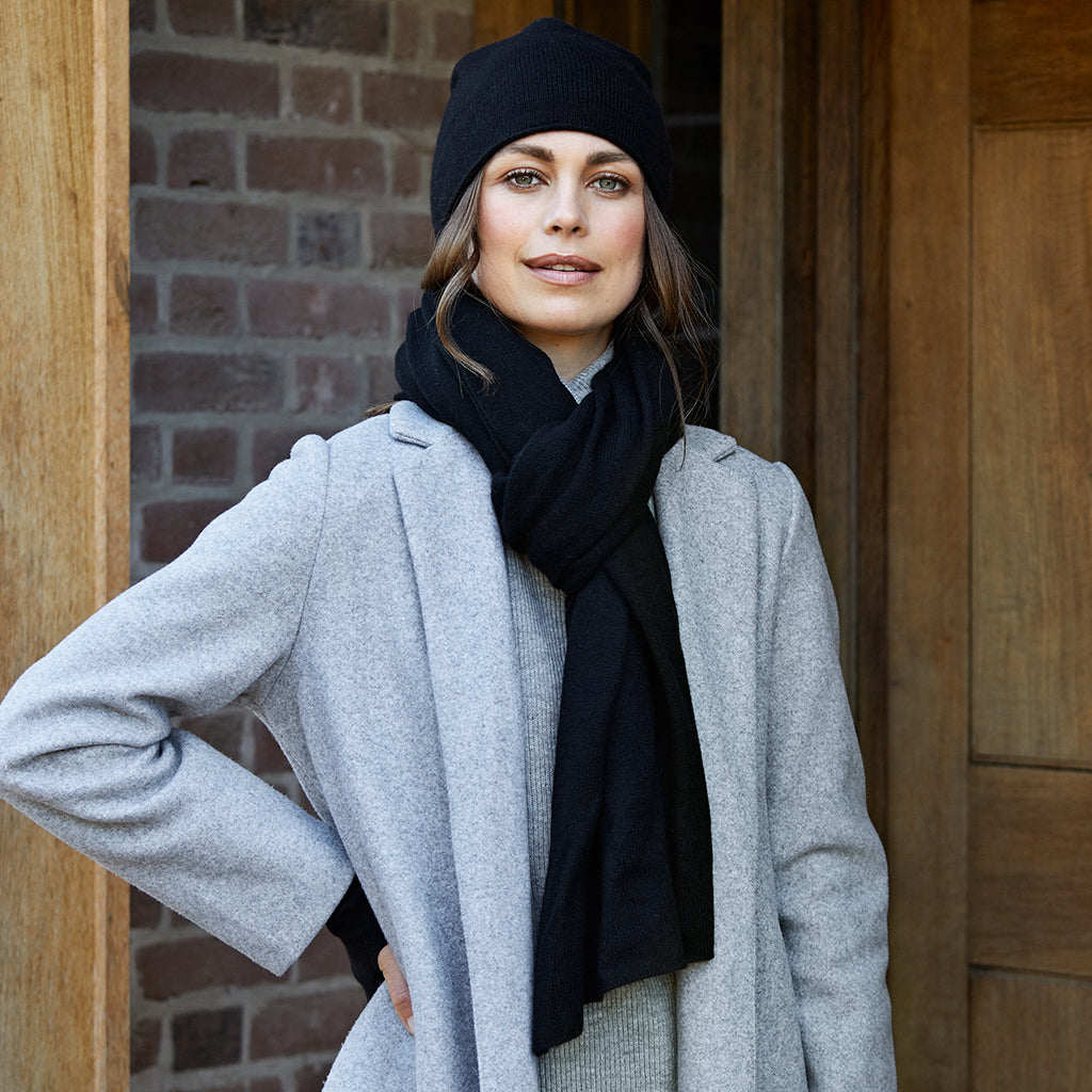 Cashmere Black Beanie - Rock the Jumpsuit