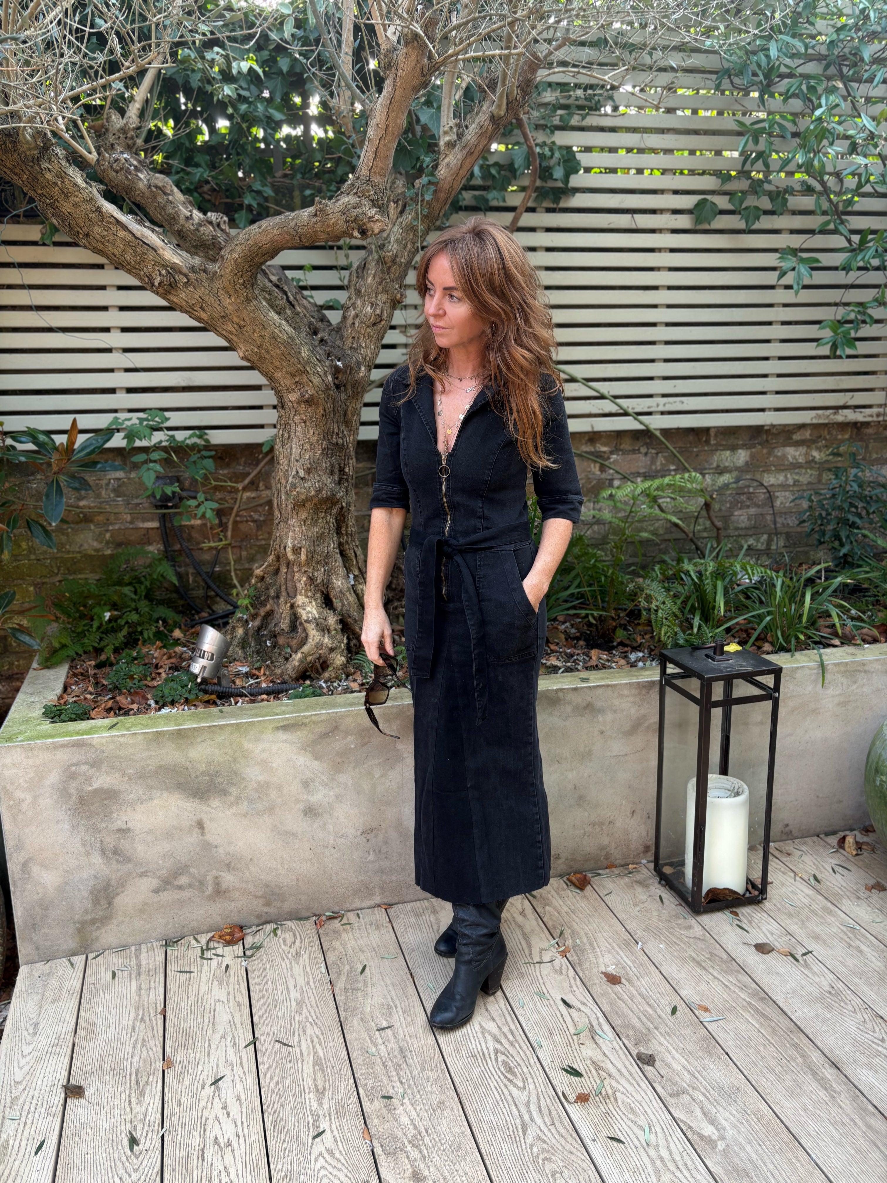ANITA Jumpsuit in Black Denim