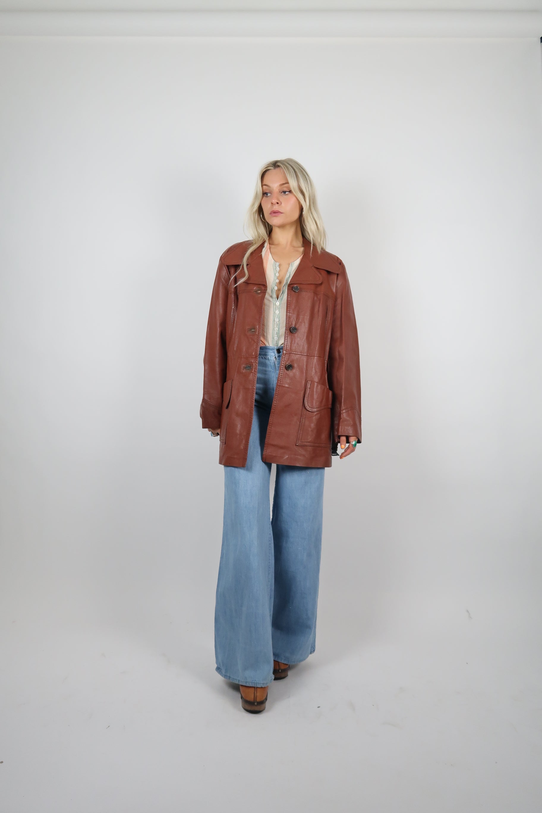 70s Burgundy Leather Jacket - Rock the Jumpsuit