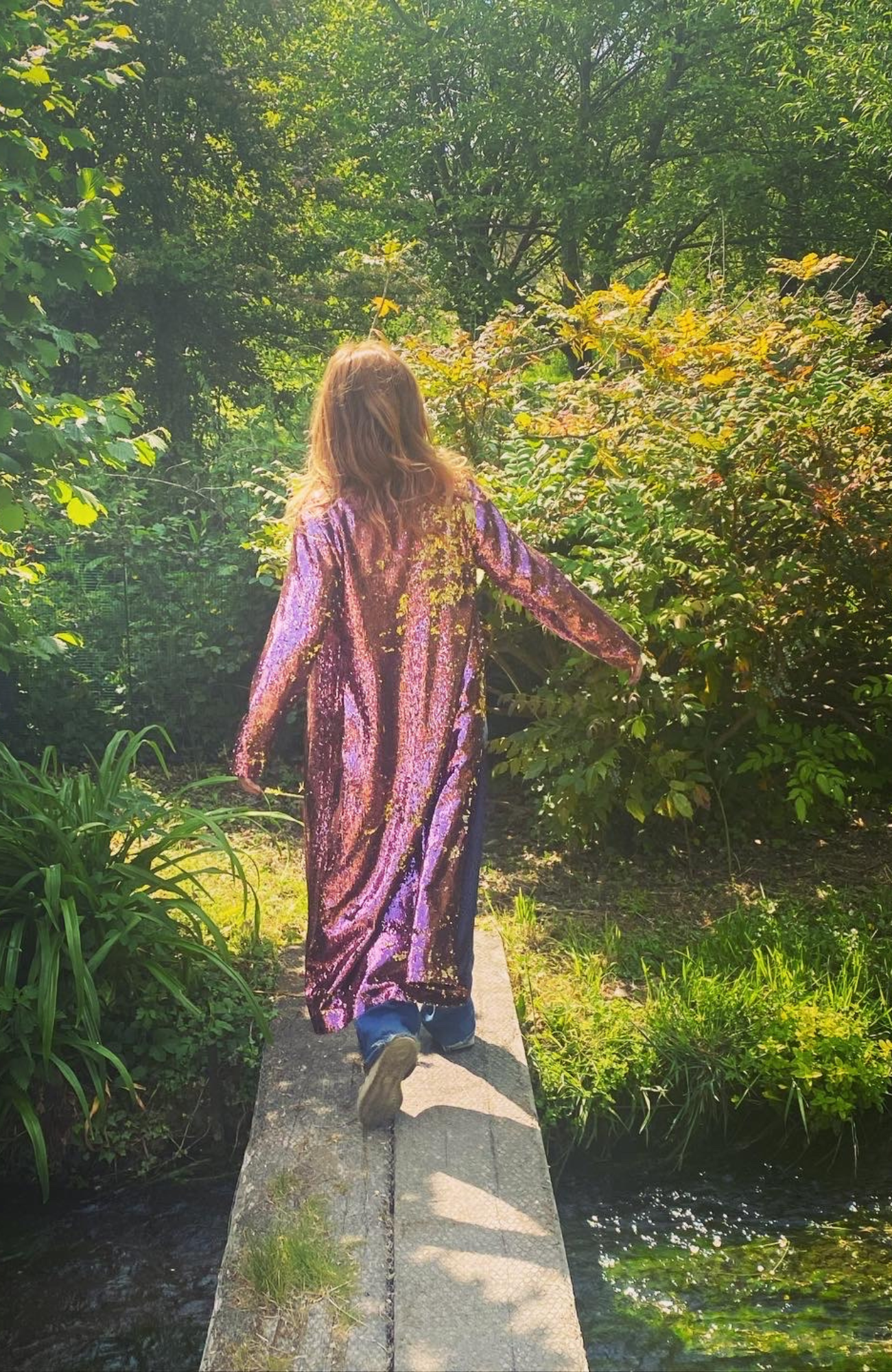 Rose gold top duster coat