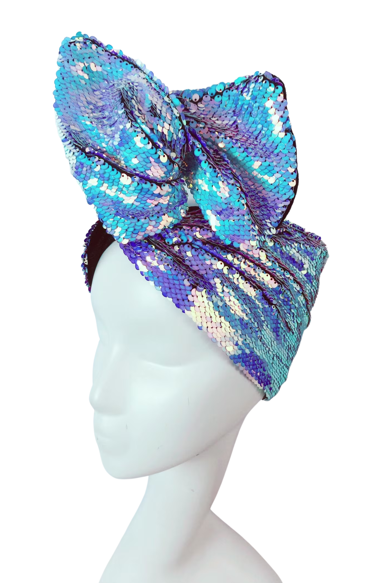 Lilac & Blue sequin Headwrap - Rock the Jumpsuit