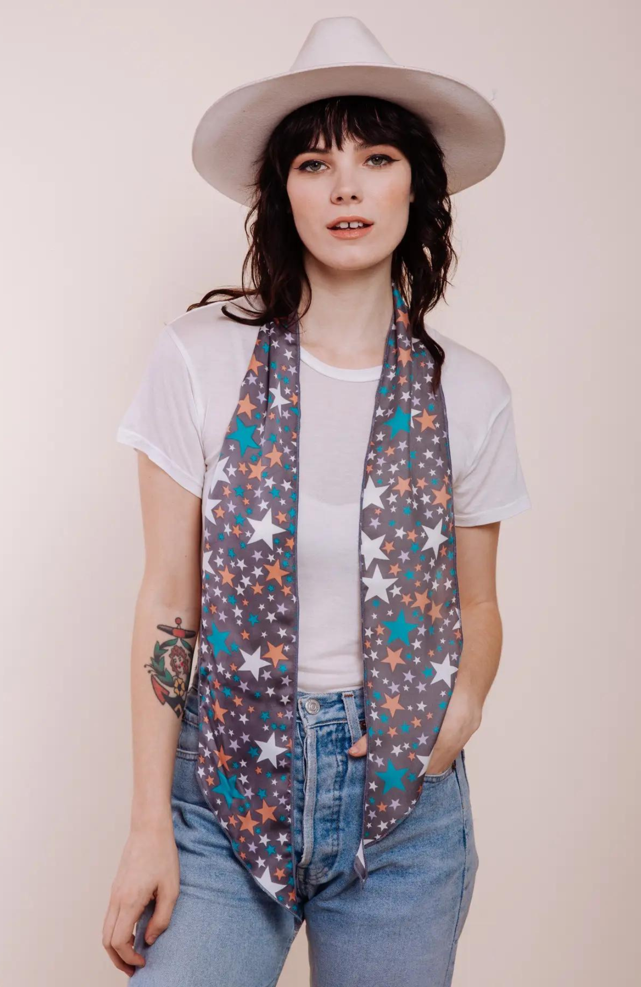 Rocket Queen Long Silk scarf - Rock the Jumpsuit