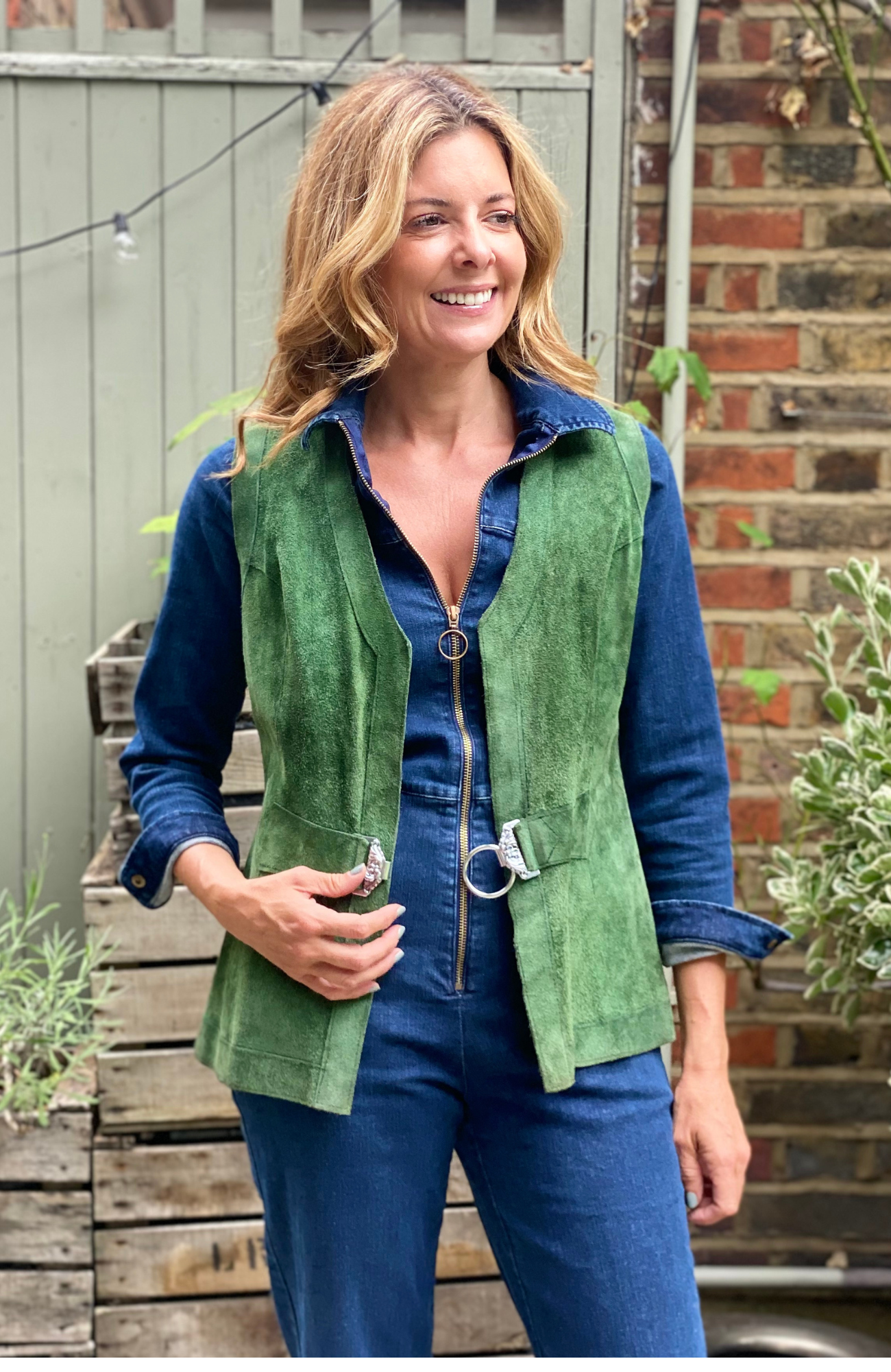 Vintage Green Suede Gilet - Rock the Jumpsuit