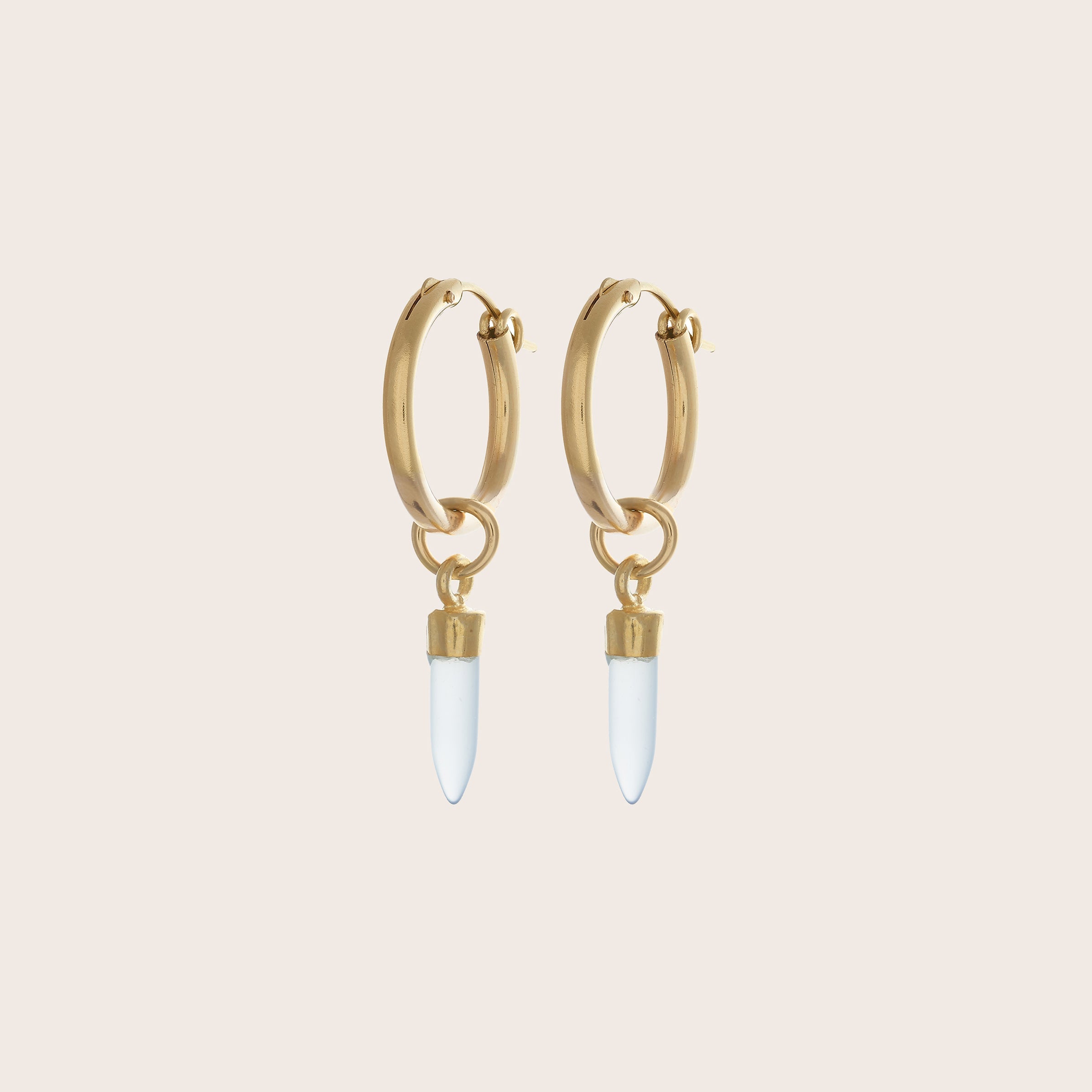 Spike Hoop Earrings (Gold) - Rock the Jumpsuit