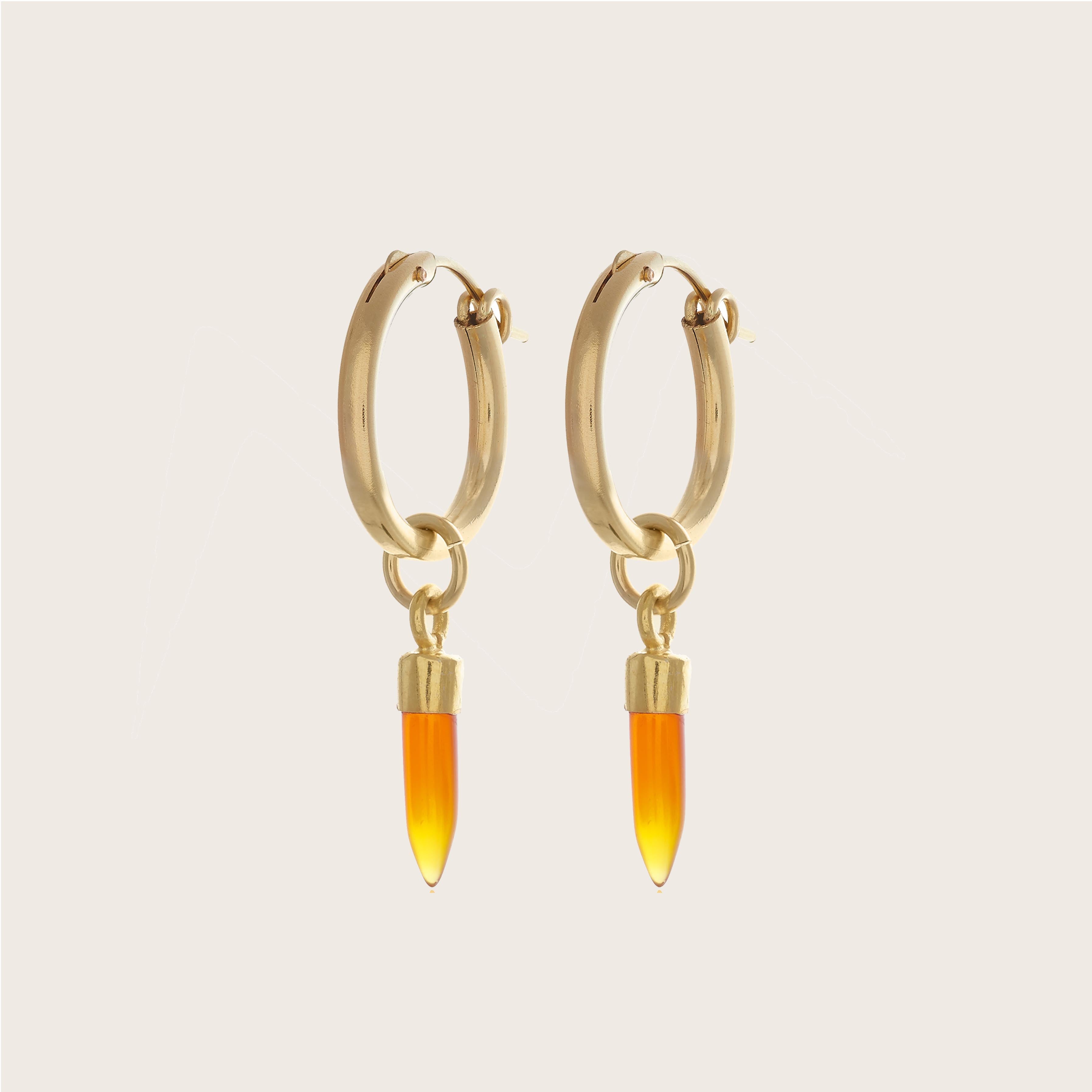 Spike Hoop Earrings (Gold) - Rock the Jumpsuit