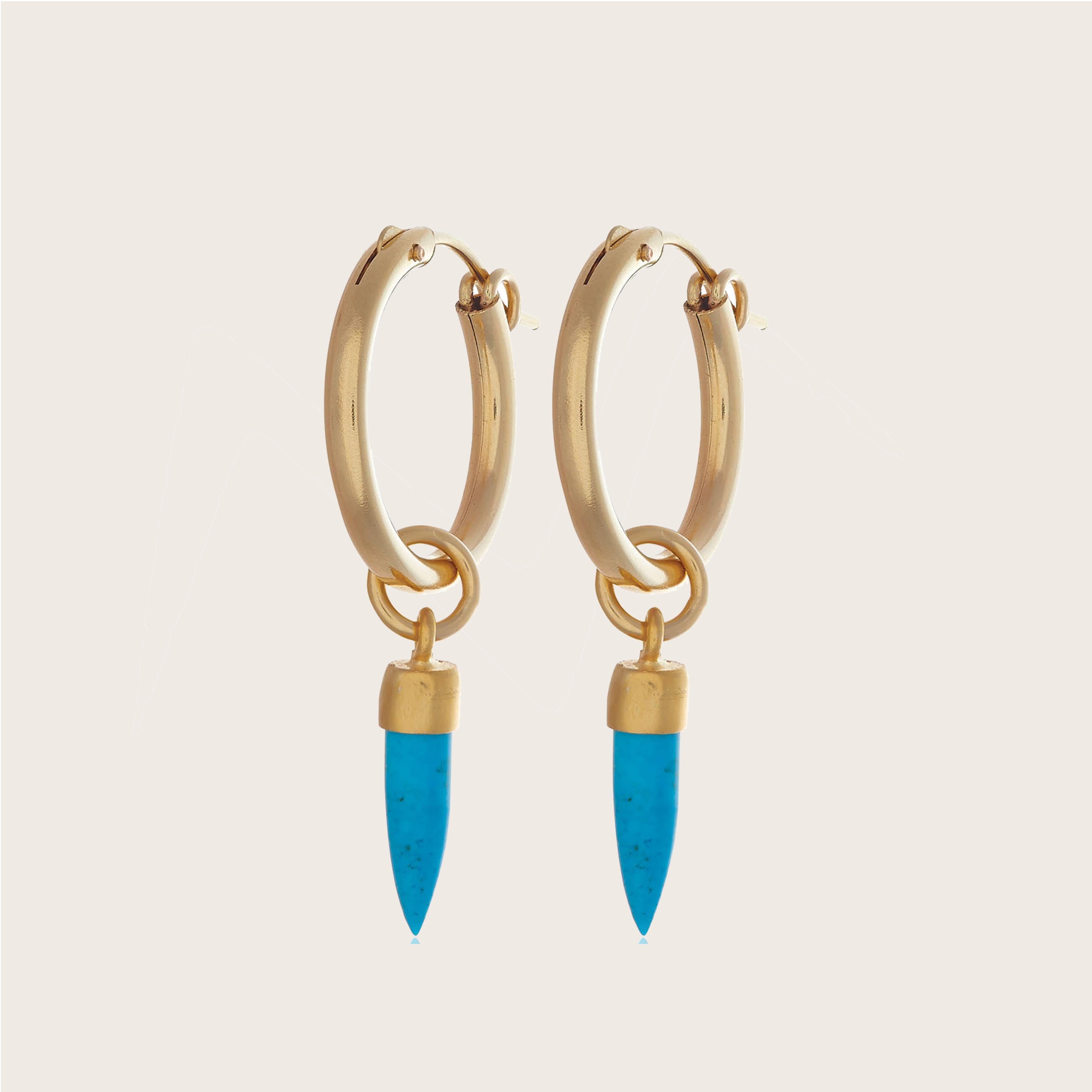 Spike Hoop Earrings (Gold) - Rock the Jumpsuit