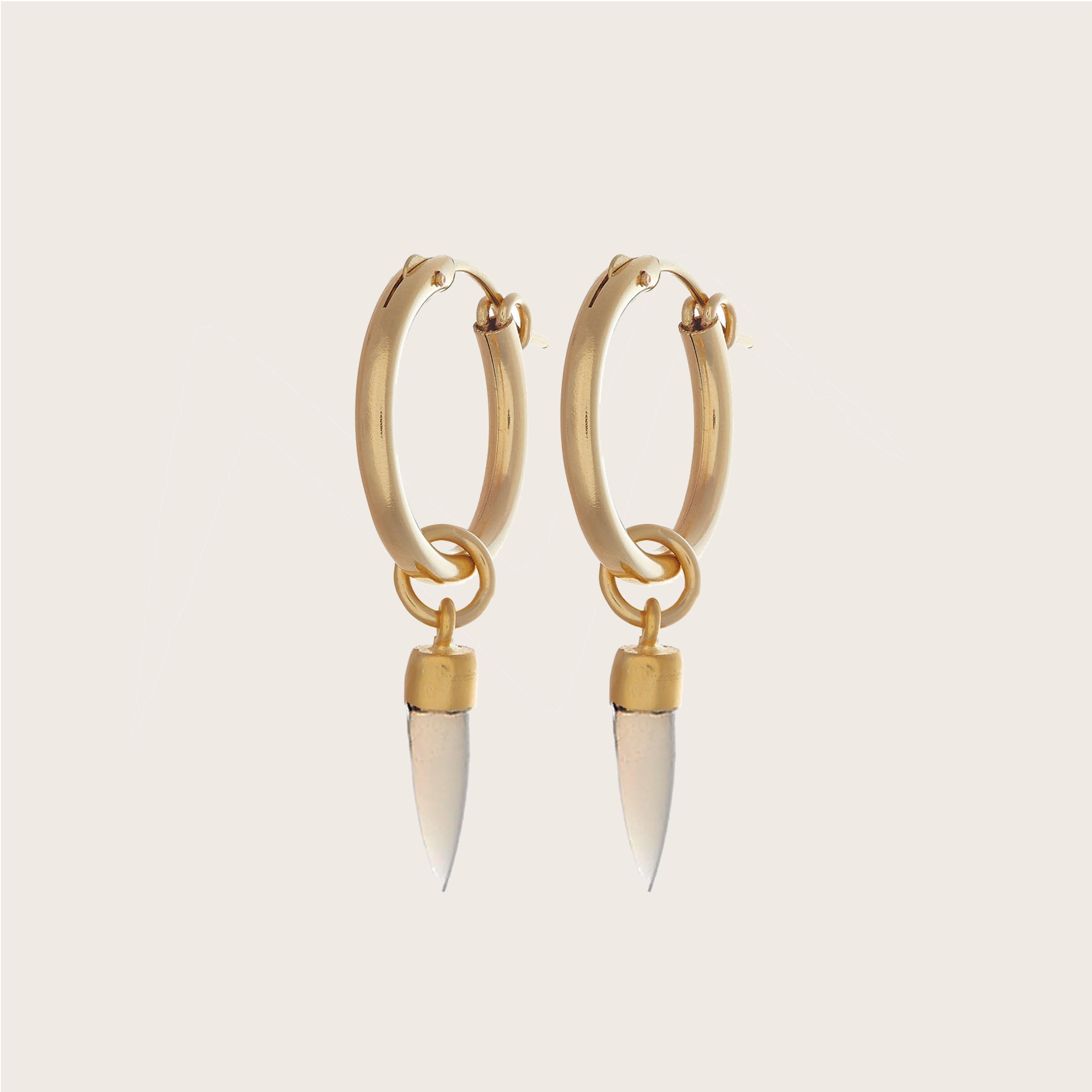 Spike Hoop Earrings (Gold) - Rock the Jumpsuit