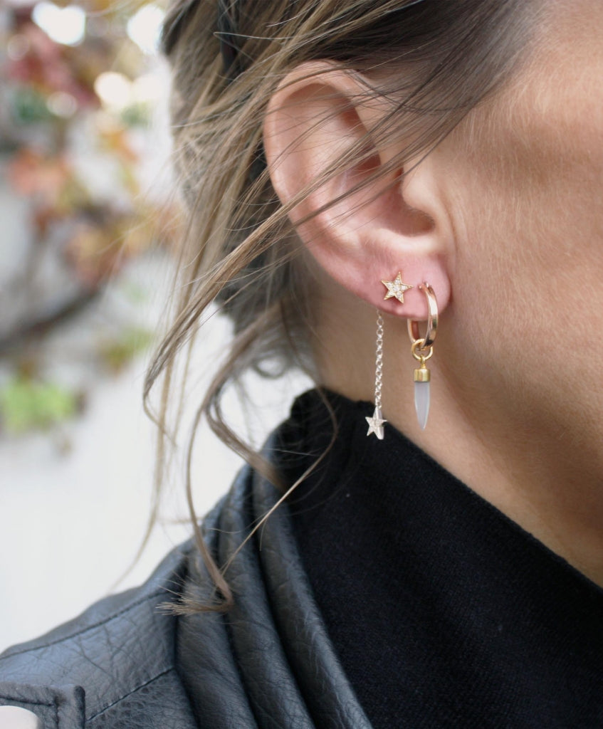 Spike Hoop Earrings (Gold) - Rock the Jumpsuit