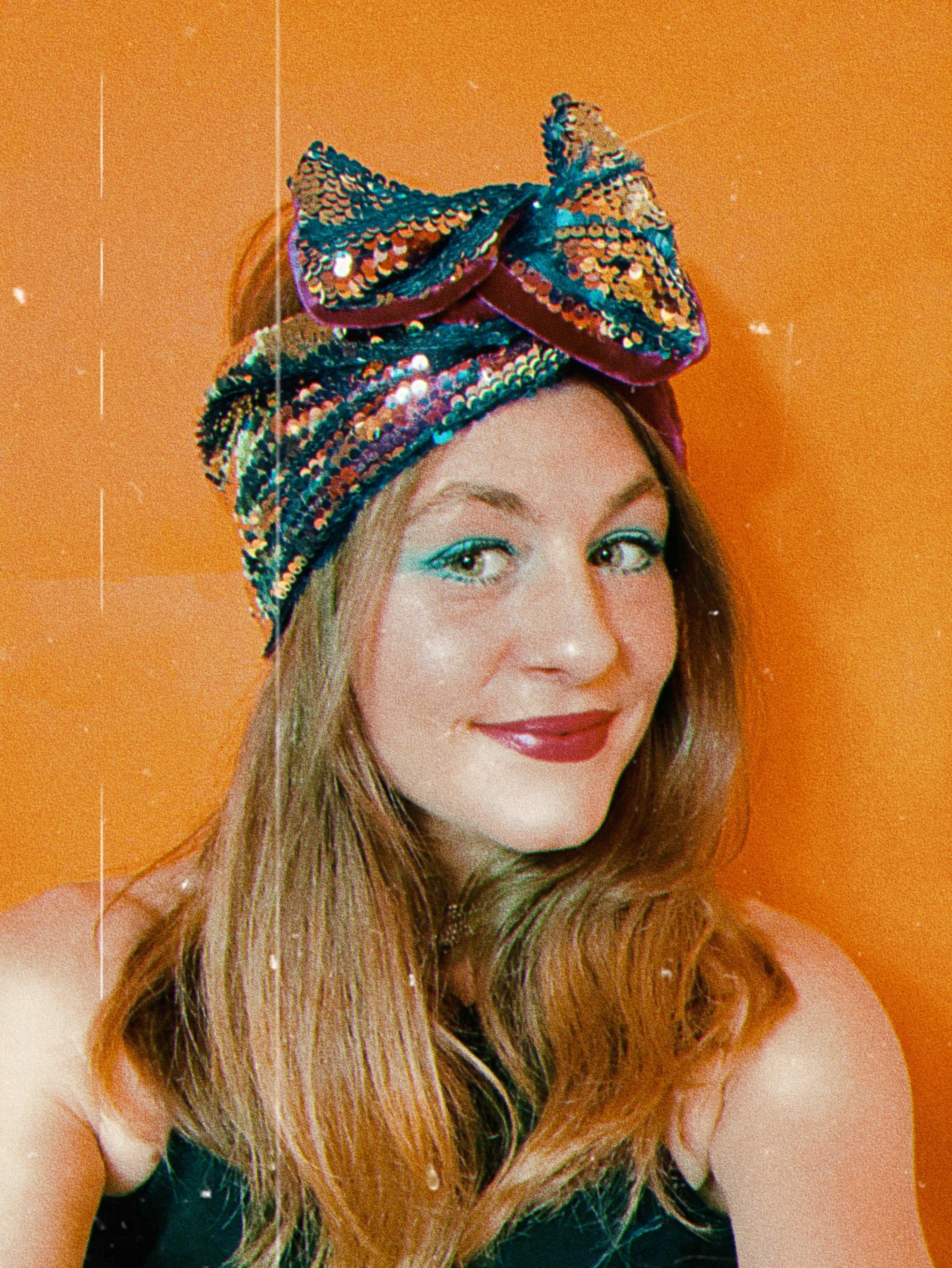Blue & Gold Sequin Headwrap - Rock the Jumpsuit