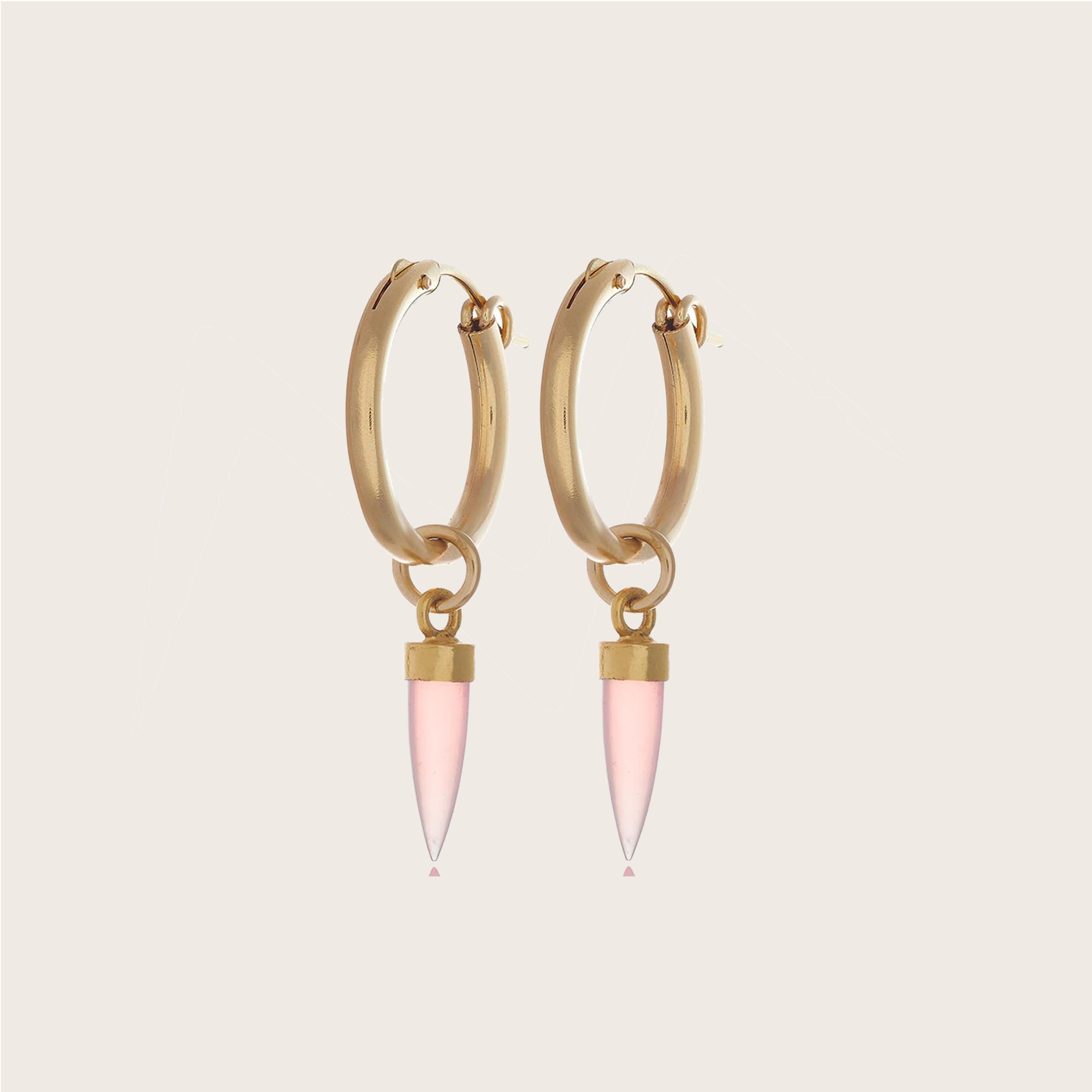 Spike Hoop Earrings (Gold) - Rock the Jumpsuit