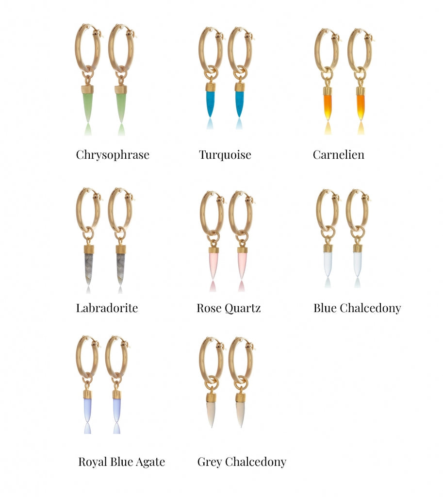 Spike Hoop Earrings (Gold) - Rock the Jumpsuit