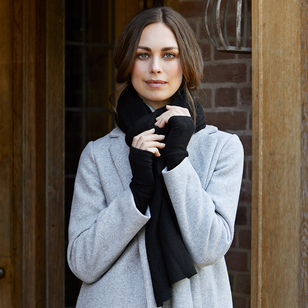 Black cashmere wrap hotsell