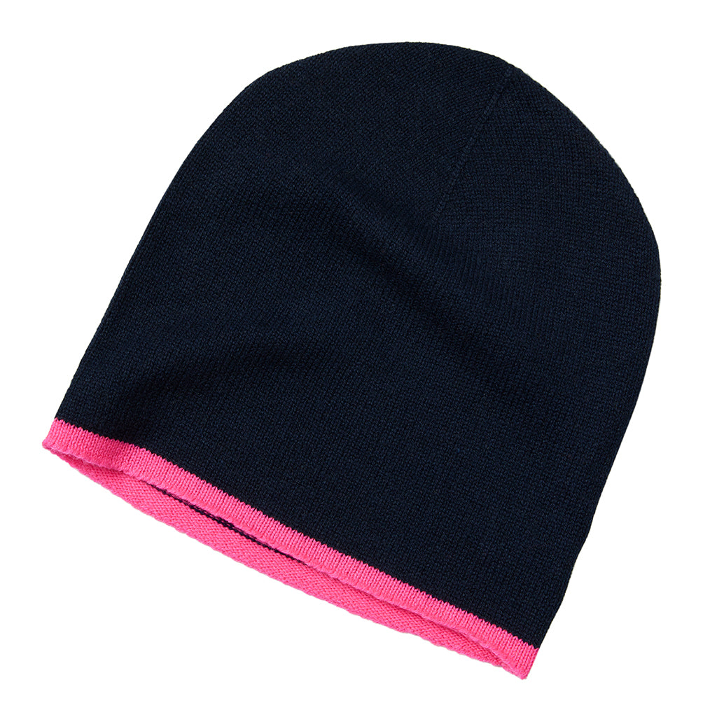Cashmere Navy & Pink Beanie - Rock the Jumpsuit