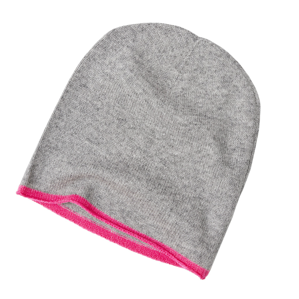 Cashmere Grey & Pink Beanie - Rock the Jumpsuit