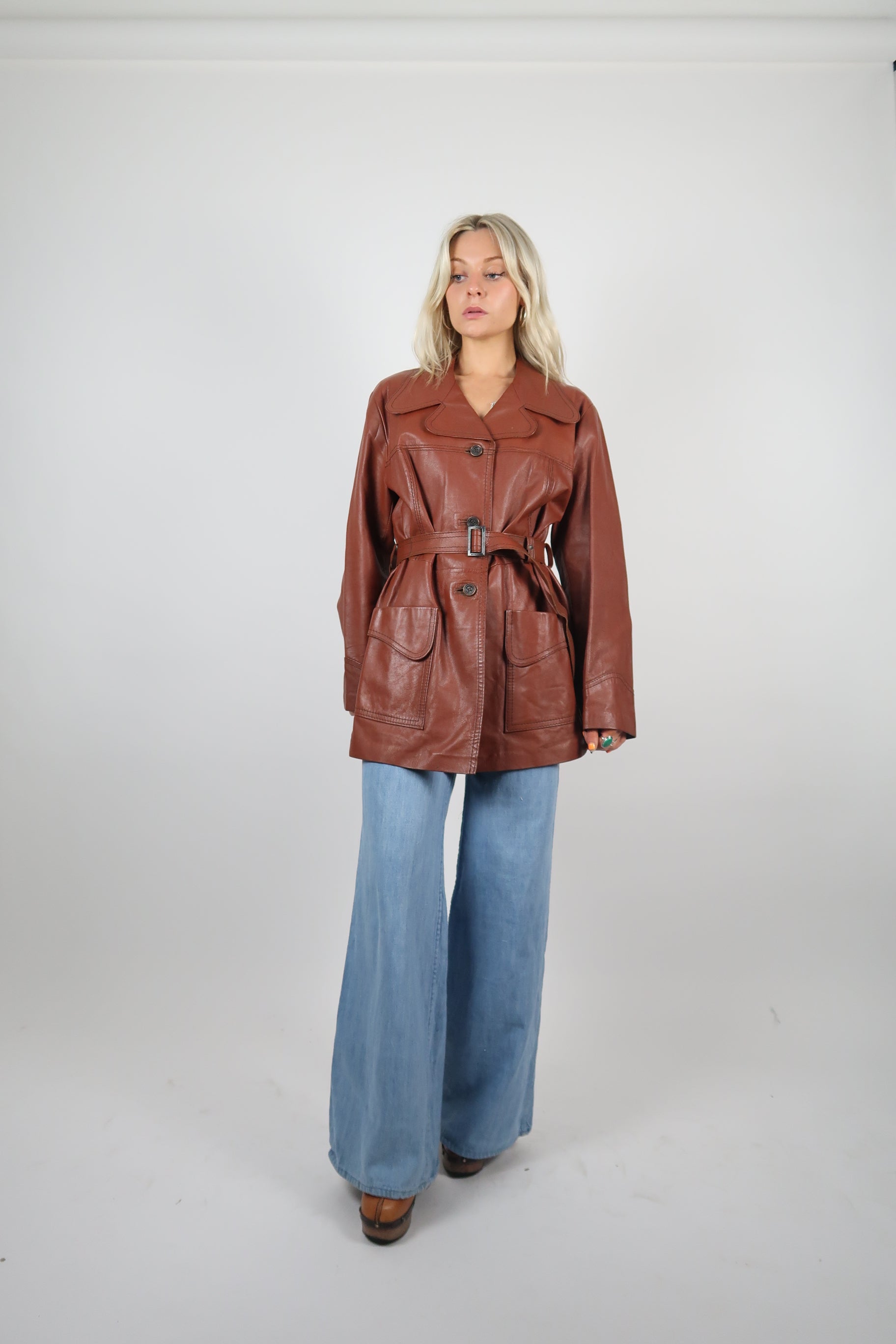 70s Burgundy Leather Jacket - Rock the Jumpsuit