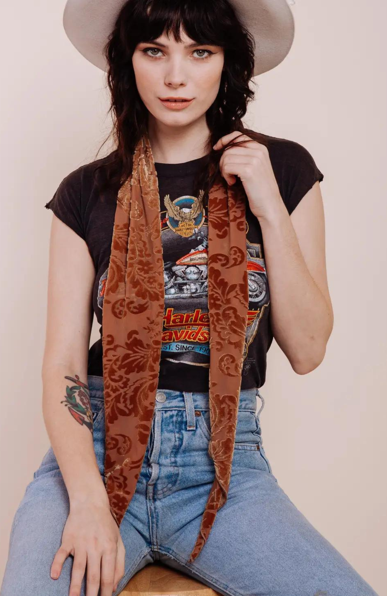 The Hendrix Gold Long Skinny Scarf - Rock the Jumpsuit